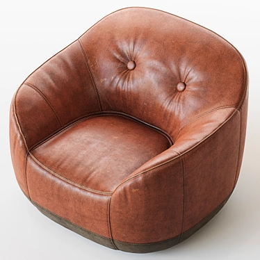 Natuzzi Furrow Armchair: Sleek and Sophisticated 3D model image 1 