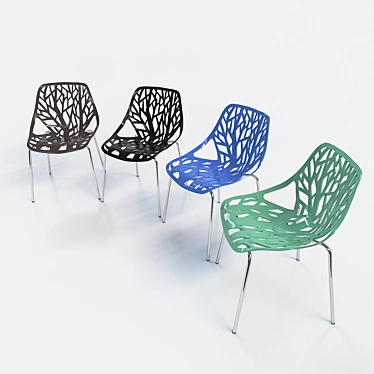 Modern Plastic Dining Chair 3D model image 1 