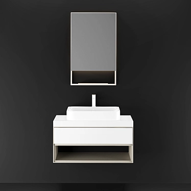 Sleek Modern Washbasin Cabinet 3D model image 1 