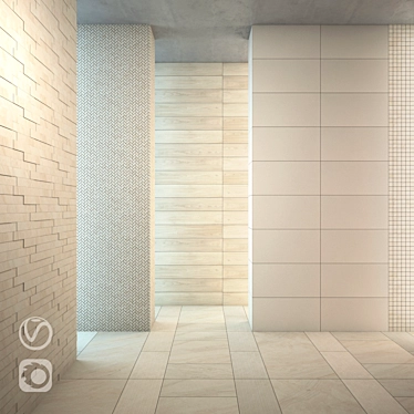 Italon Room White Stone: Elegant Mosaic & Tiles 3D model image 1 