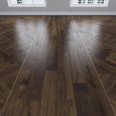 Versatile Oak Parquet: Herringbone, Linear, Chevron 3D model image 1 