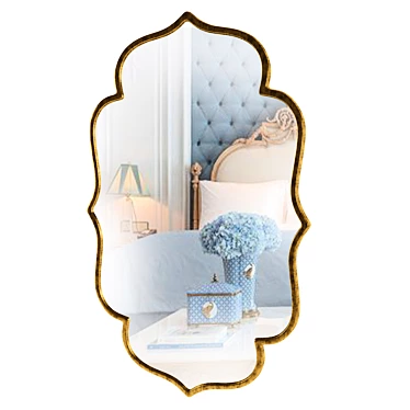 Luxurious Golden Classic Steel Mirror 3D model image 1 