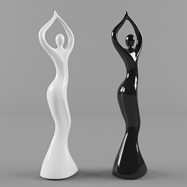 Elegant Ceramic Dancing Woman 3D model image 1 