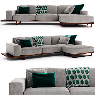 Elegant Wittmann Palais Sofa 3D model image 1 