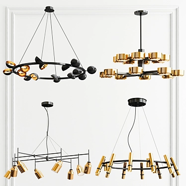 Luxury Chandelier Collection: Avion, Spider, Super 8 & React R 3D model image 1 