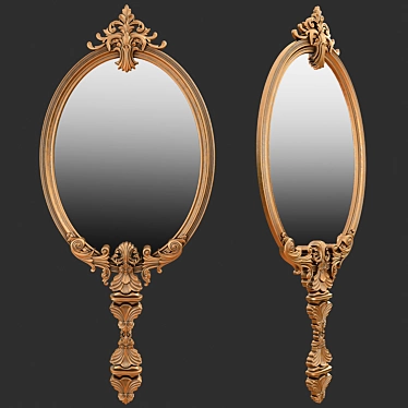 Elegant Regal Mirror with a French Twist 3D model image 1 
