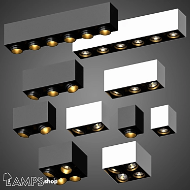 Sleek Block Tube Set 3D model image 1 