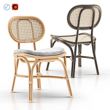 Rattan Marte Bistro Chair - Stylish and Sustainable 3D model image 1 