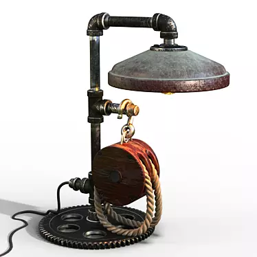 Industrial Steel Loft Lamp 3D model image 1 