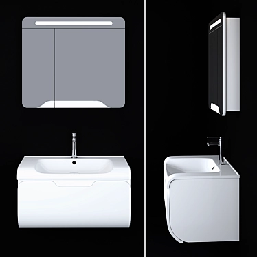 Modern Bathroom Cabinet Set | No. 040 3D model image 1 