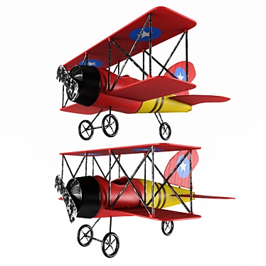 Vintage Hempel Model Plane Ornament 3D model image 1 