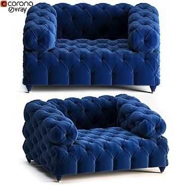 3D MAX Armchair: Textures, Renders, VRAY_CORONA 3D model image 1 