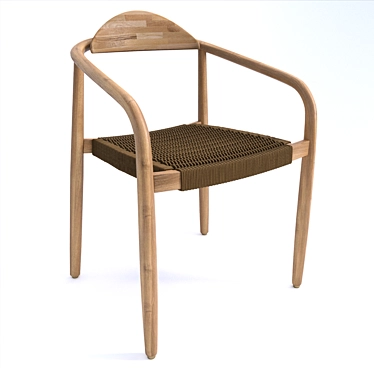 Elegant Eucalyptus Rope Chair 3D model image 1 