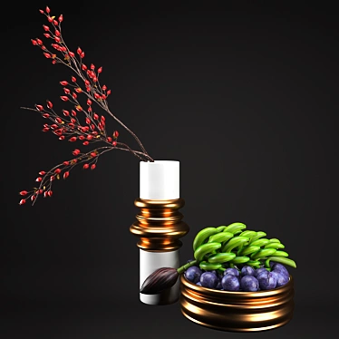 Elegant Ceramic Vase Set 3D model image 1 