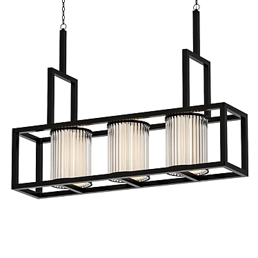 Carducci Black Chandelier - Modern Elegance in Black 3D model image 1 