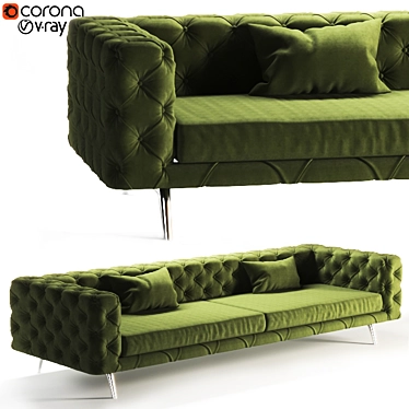 3D MAX 2015 Sofa: Textured & Rendered 3D model image 1 