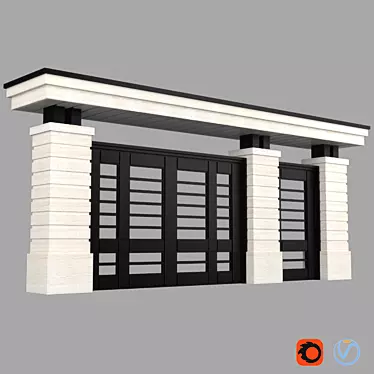 Sleek Steel Gate 3D model image 1 