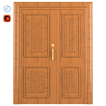 Elegant Entrance Door - 220cm x 170cm 3D model image 1 