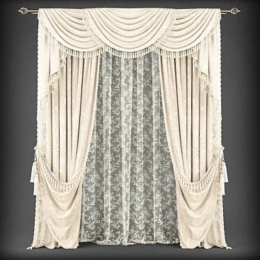 Elegant Poly Curtains 3D model image 1 