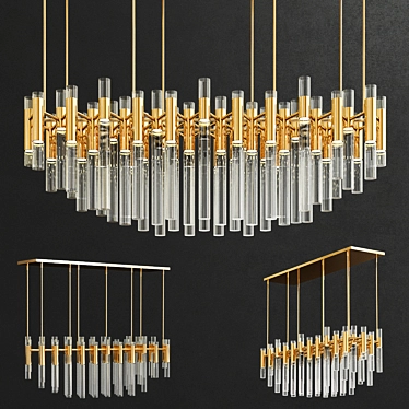 Elegant Waterfall Luxxu Chandelier 3D model image 1 