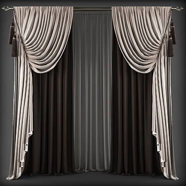 Elegant Polys Curtain Set 3D model image 1 