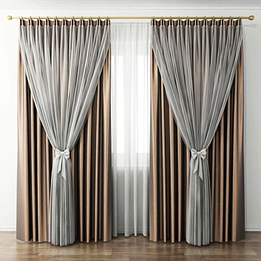 Elegant Velvet Curtains - 62 3D model image 1 