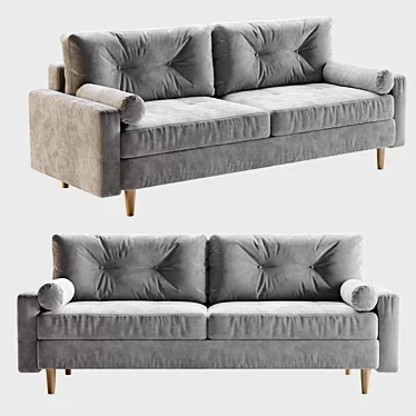 Elegant Gray Sofa, Perfectly Sized 3D model image 1 