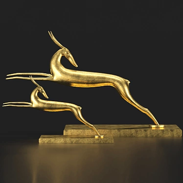 Elegant Gazelle Sculpture 3D model image 1 