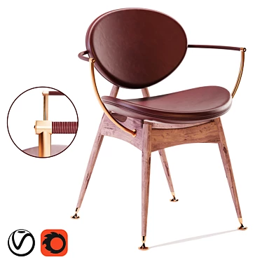 Modern Circle Chair: 3Dmax Model for Vray and Corona Render 3D model image 1 