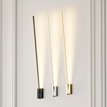 Sleek Lever LED Wall Sconce 3D model image 1 