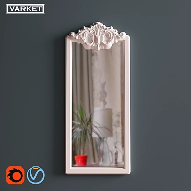 Corona№12 Wall Mirror: Elegant Interior Design 3D model image 1 
