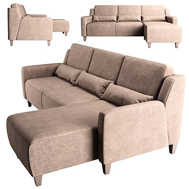 Elegant Comfort: Cabo Sofa 3D model image 1 