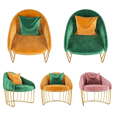 Elegant Tonella Lounge Chair 3D model image 1 