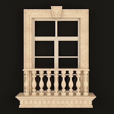 Elegant Facade Decor Molding 3D model image 1 