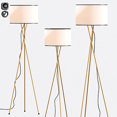 Elegant Clara Tripod Lamp 3D model image 1 