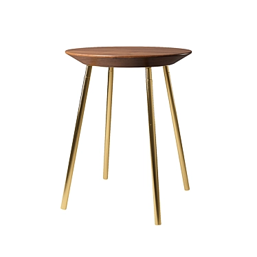 Zara Home Small Round Wooden Table 3D model image 1 