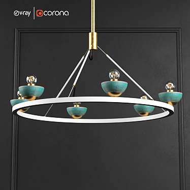 Elegant Roseland Ceiling Light 3D model image 1 