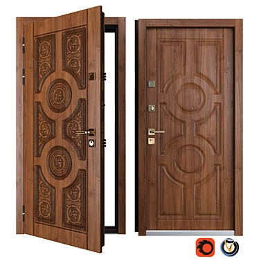 Astoria Metal Entrance Door: Elegant and Secure! 3D model image 1 