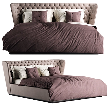 Luxury Furman Bed: Ultimate Comfort & Style 3D model image 1 