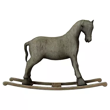 Wooden Kids Rocking Horse 3D model image 1 