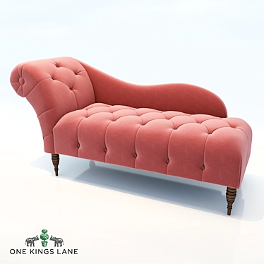 Elegant Frances Tufted Chaise 3D model image 1 