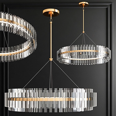 Elegant Crystal LED Chandelier 3D model image 1 