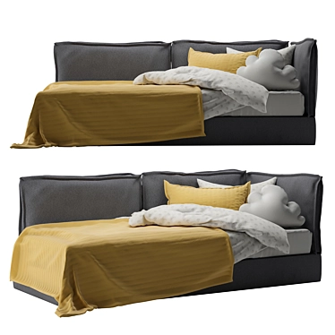 Cervantes Small Bed: Comfort Meets Style 3D model image 1 