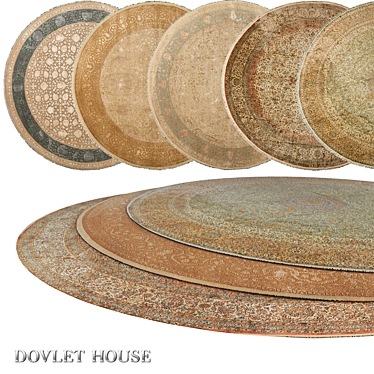 Luxury Round Carpets Set (5 Pieces) - DOVLET HOUSE 3D model image 1 