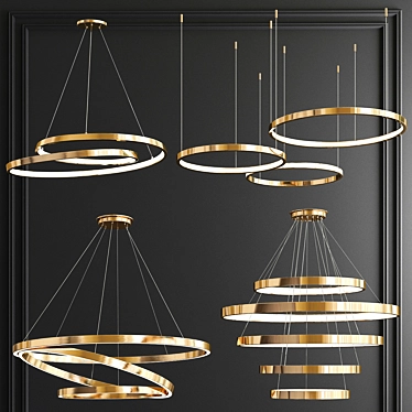 Elegant Ring Pendant Light 3D model image 1 