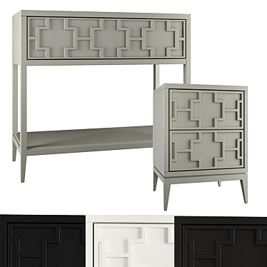 Austin Home Console/Nightstand with Drawers 3D model image 1 