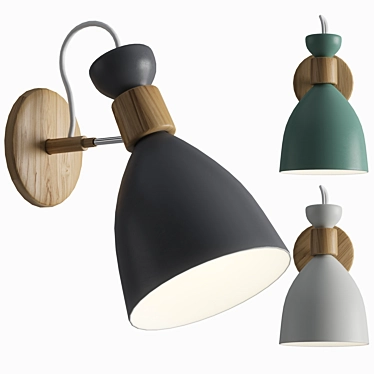 Scandi Pastel Wall Lamp: Stylish Lighting for Your Home 3D model image 1 