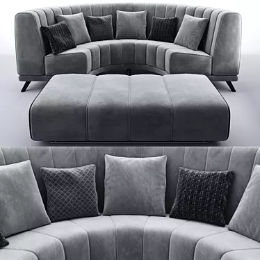 Luxury Round Sofa Set 3D model image 1 