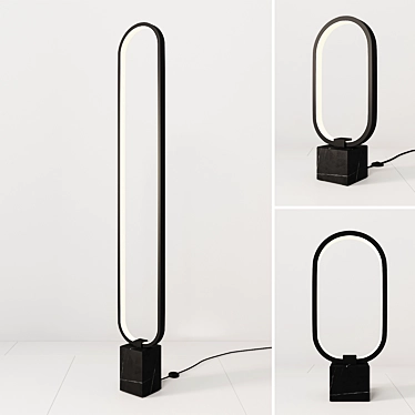Elegant Cinta Floor & Table Lamps 3D model image 1 