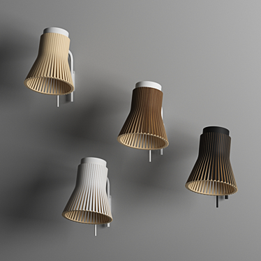 Sleek Birch Wall Lamp 3D model image 1 